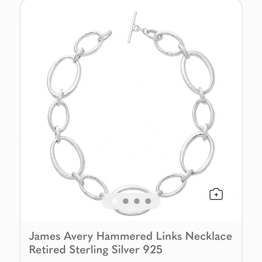 James Avery Hammered Silver Stylish Oval Link Necklace 925 Retired - Picture 14 of 16